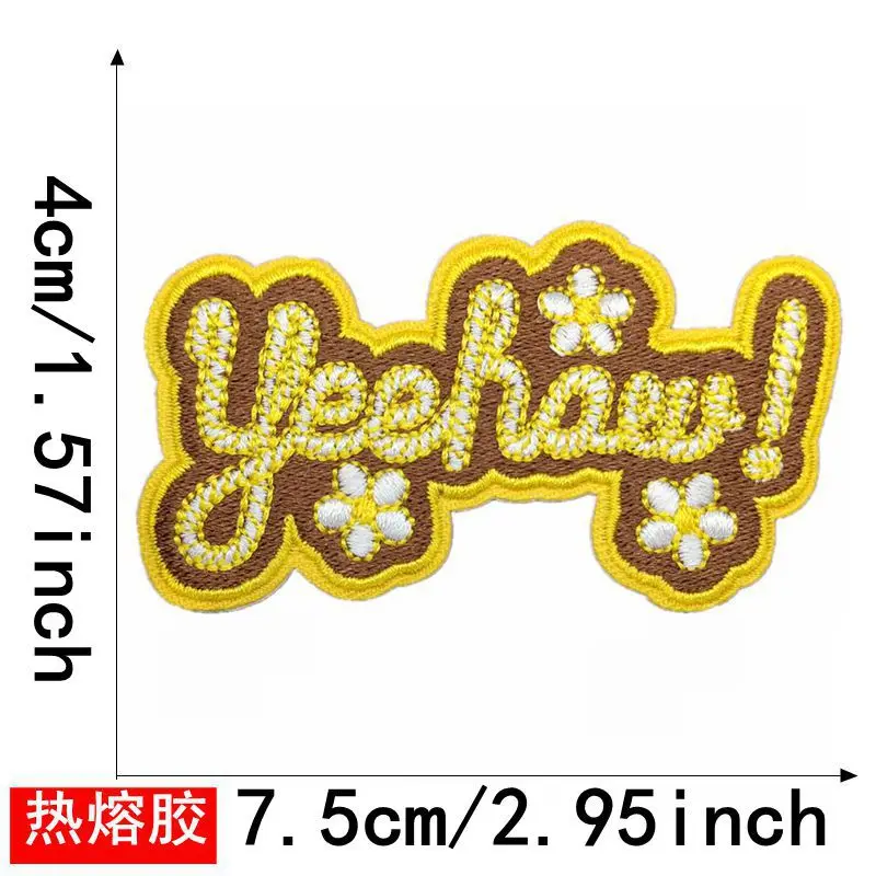 Cowboy Badge Iron on Patches Embroidered Applique Clothing Accessories