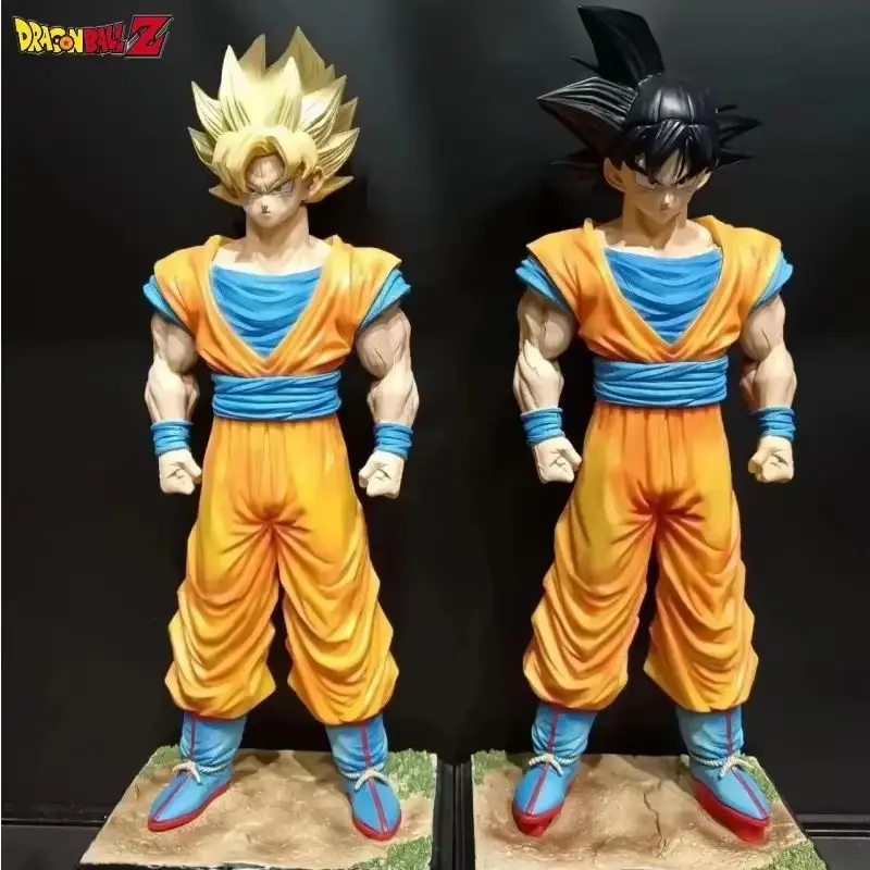 

Фигурки Dragon Ball Z, 34 см, Сон Гоку с 2 головами, аниме-фигурка, Курилин, Супер Сайян, статуэтка из ПВХ, коллекционные игрушки, подарки для любителей аниме