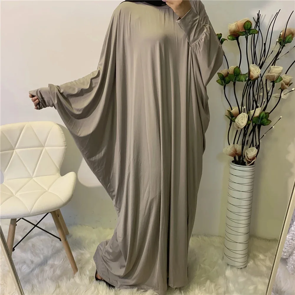 

Muslim Women Prayer Dress One Piece Praying Abaya Batwing Sleeves Islamic Clothing Dubai Saudi Turkish Modest Robe Robe