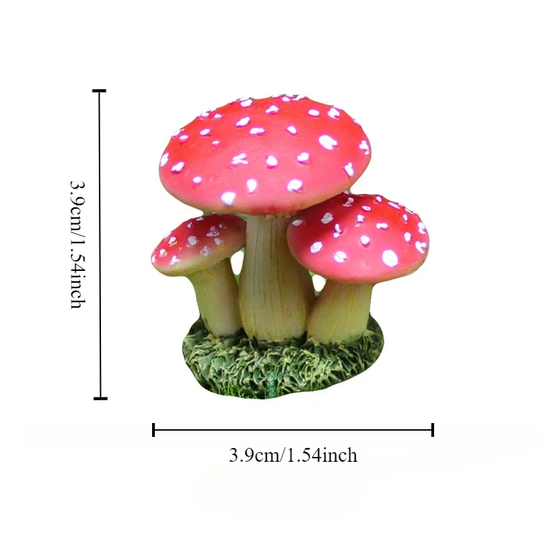 1pc Simulated mushroom ornaments Garden resin DIY Flower Pot Decoration Moss Microlandscape Home decoration accessories