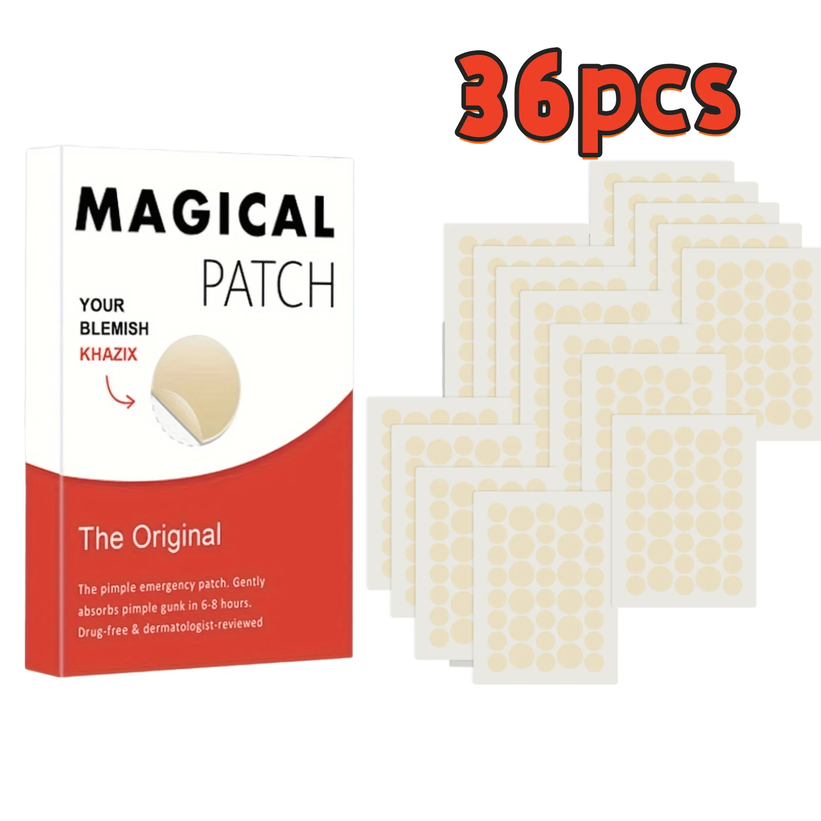 

36 шт. гидроколлоидные пластыри от прыщей — впитывают торт и масло, уменьшают покраснение, невидимые, подходят для ношения на весь день.