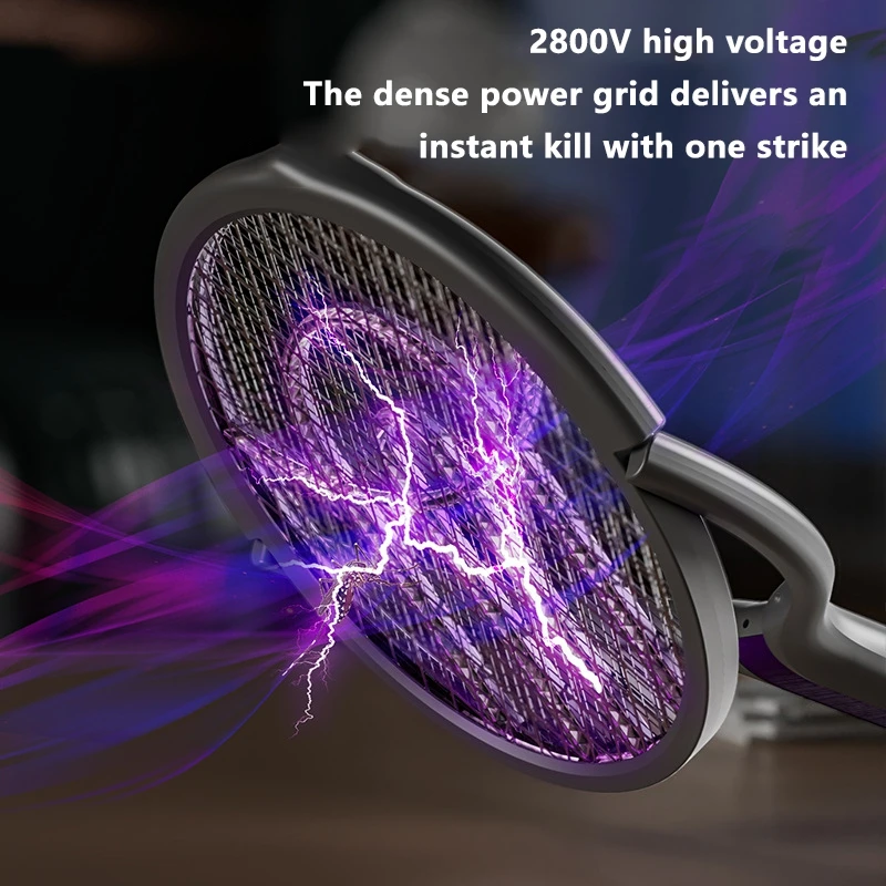 Midea Multi Functional 2in1 Mosquito Killer Swatter Retractable Electric Racket Rechargeable USB Mosquito Swatter Home Appliance