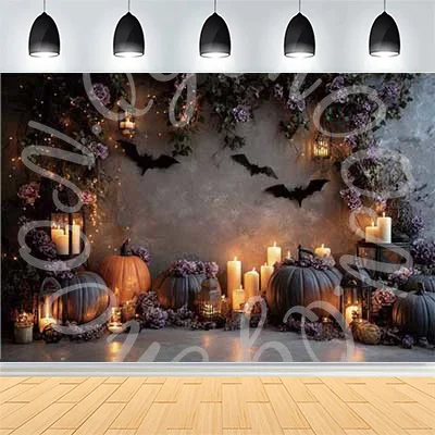 Halloween Day Shadows Photography Background Jack-o-lanterns Ghosts Wander And Spooky Tales Awaken Photo Studio Backdrops BH-73