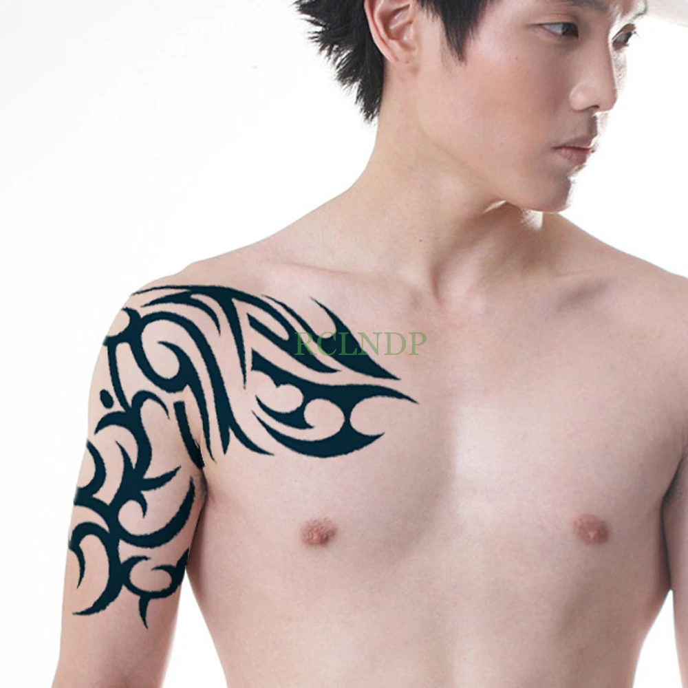 

Waterproof Temporary Tattoo Sticker Tribal Totem Fake Tatto Flash Tatoo Back Abdomen body art big size for Men Girl Women