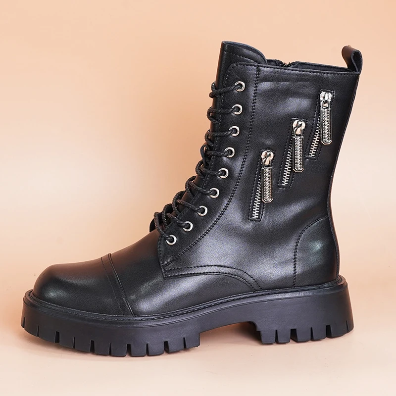 England style mens boots black designer shoes cowboy high platform boot punk gothic original leather trend long motorcycle botas