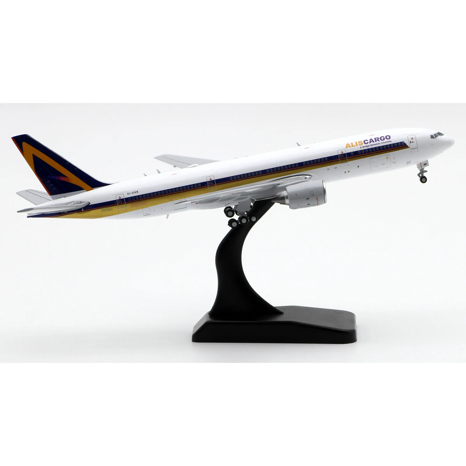 เครื่องบินสะสมโลหะผสม LH4265 ของขวัญ JC Wings รุ่น 1:400 Alis Cargo Airlines Boeing B777-200(ER) โมเดลเครื่องบินเจ็ทหล่อขึ้นรูป EI-GWB