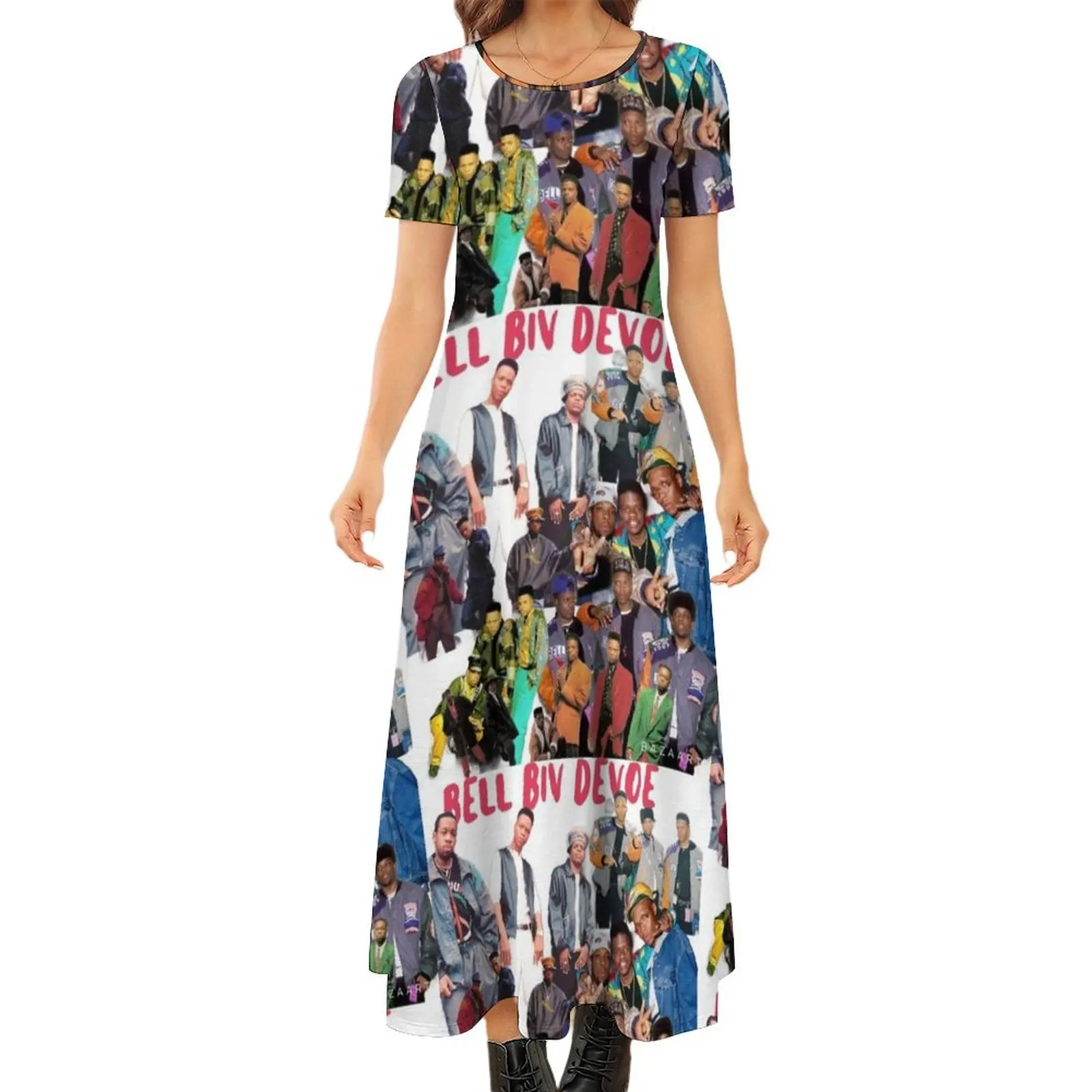 

Bell Biv Devoe Round Neck Short Sleeve Dress Summer dresses for women women"s summer jumpsuit