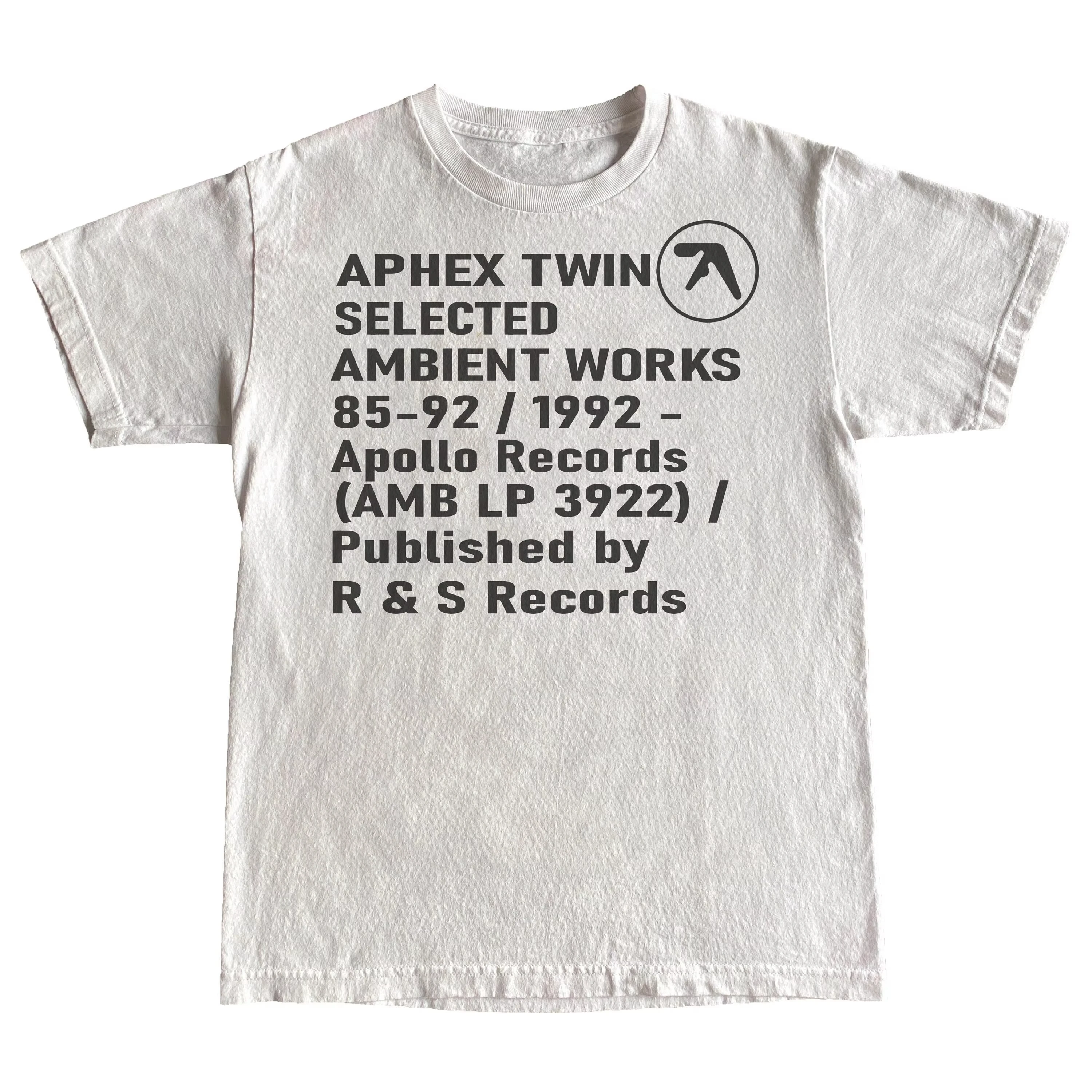 Fashionable 100% Cotton Aphex Twin Ambient Works Records T-shirt, Loose-fitting Short-sleeved for Both Men and Women