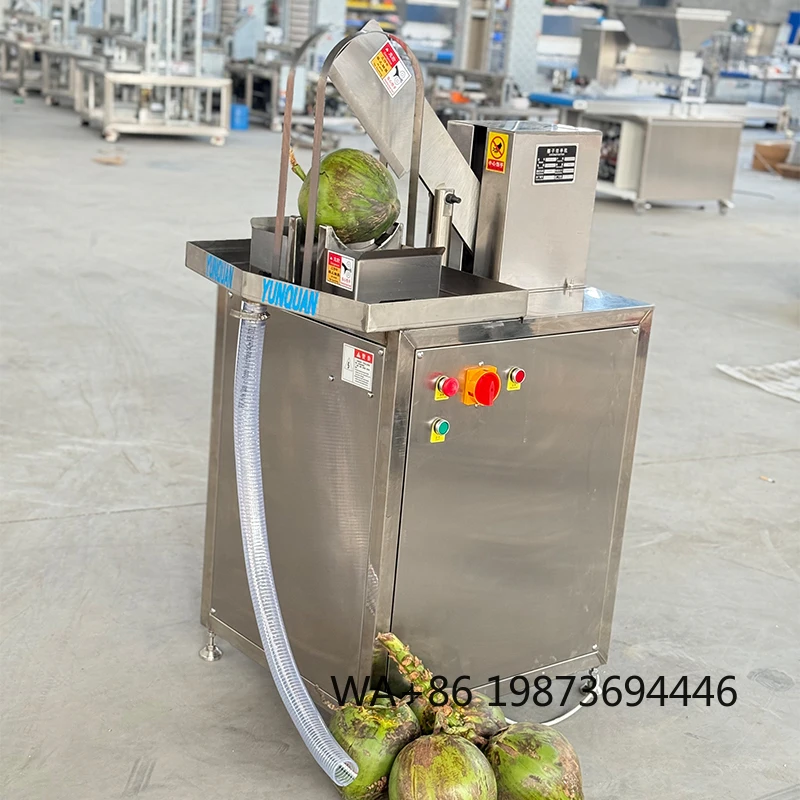 220V Automatic Coconut Halving Cracking Machine, Fruit Processing with Stripper Peeler