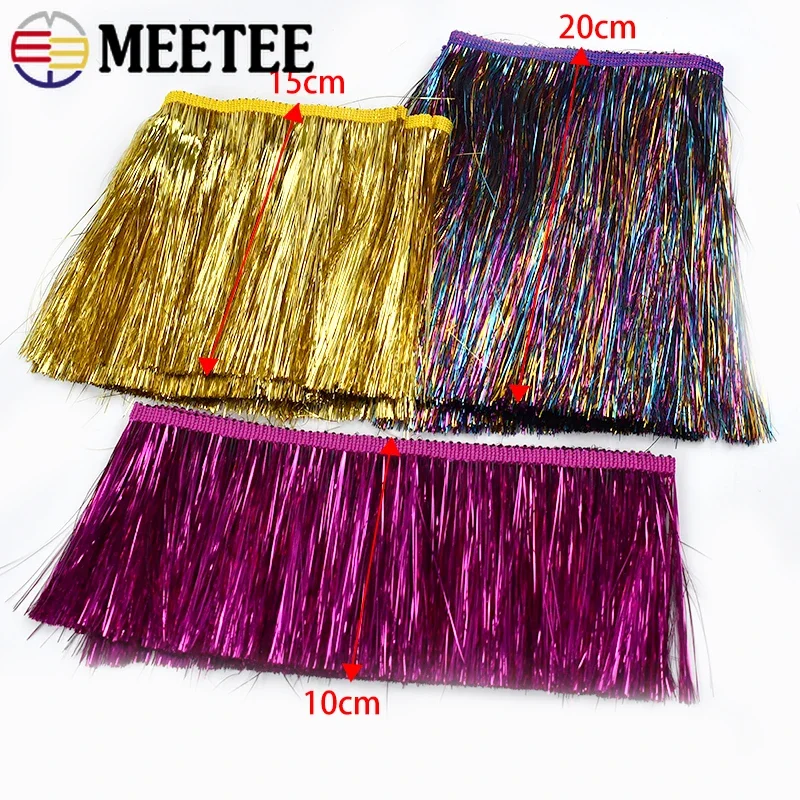 5/10Meters 10/15/20cm Rainbow Sequins Tassel Fringe Ribbon for Latin Dance Clothes Stage Dress Curtain Lace DIY Accessories