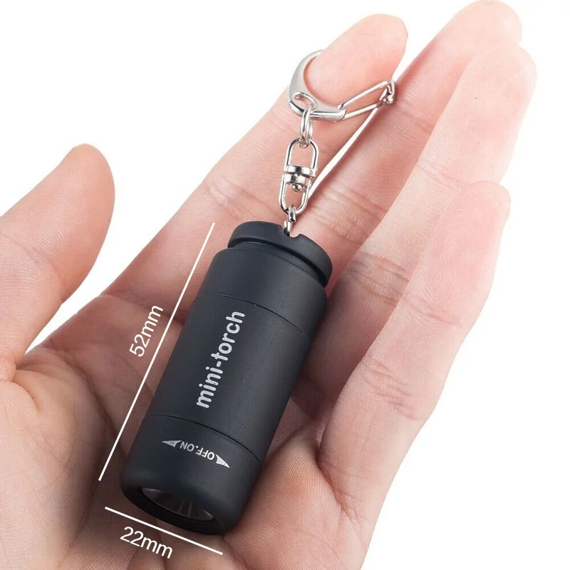 Mini Keychain Lamp Keychain Pocket Torch USB Rechargeable LED Light Flashlight Lamp Waterproof Keychain Light 1PC