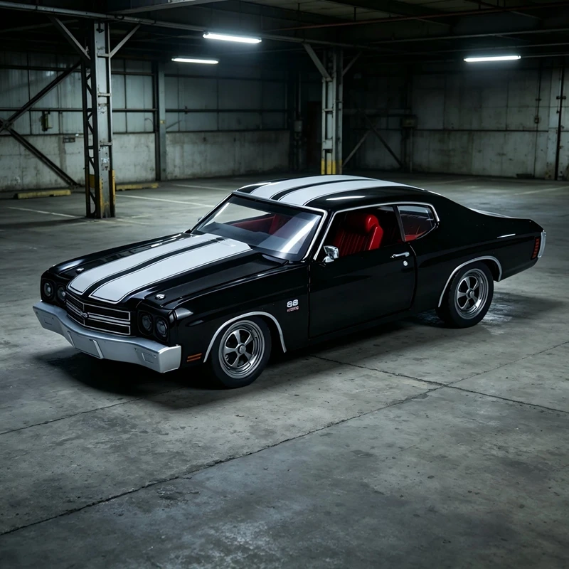 

CCA 1:24 simulation Chevrolet Chevelle 454 alloy car model doors and hood can be opened suitable for collection
