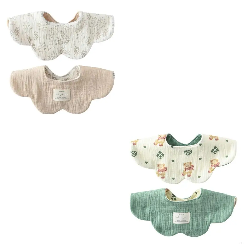 

Baby Bib Breathable Cotton Bandana Scarf Infants Drooling Bib Double Use Burping Cloth for Newborns Boys and Girls 425F
