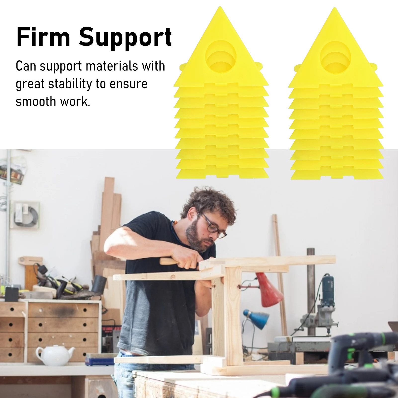 20Pcs Cone Support Stand Pyramid Riser Plastic Set Kit For Canvas Cabinet Door Yellow