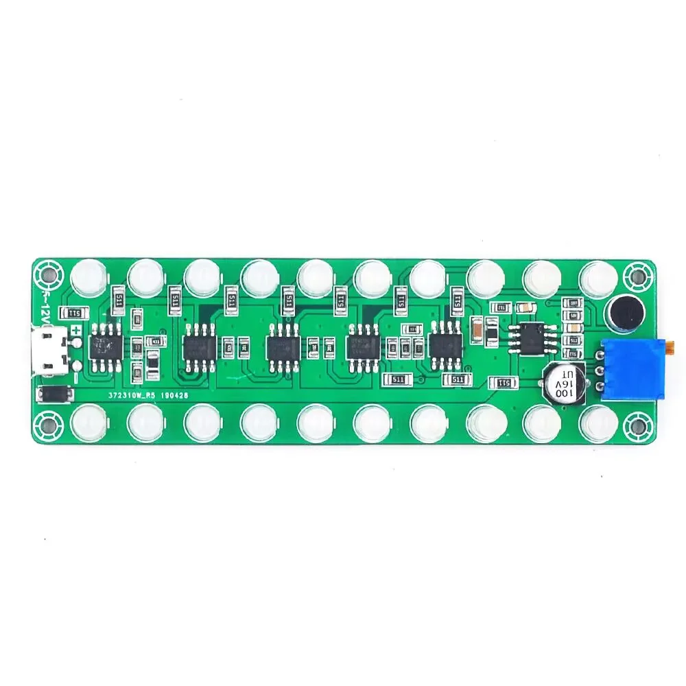 DC5-12V Acoustic sensor spectrum audio power amplifier level meter LED indicator flash melody light sound partner Display Module