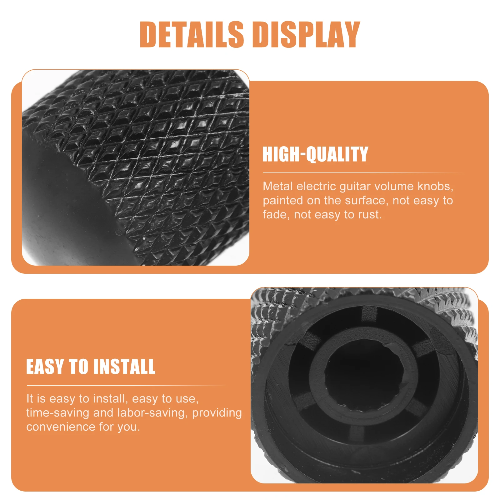 

3 Pcs Volume Button Guitar Accessories Metal Knobs Portable Bass Buttons Effect