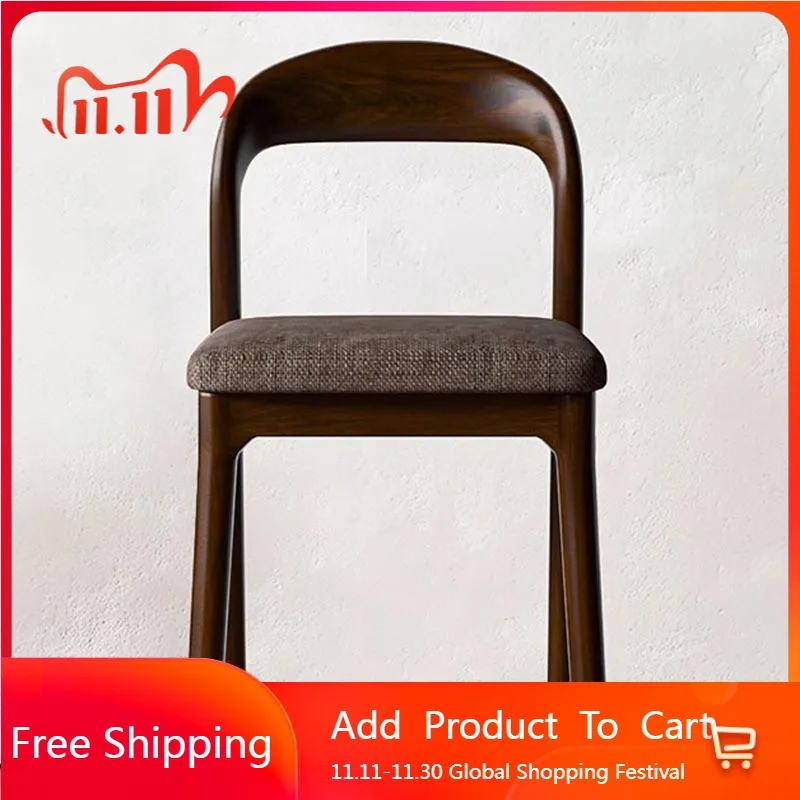 Kursi Bar Kayu dengan Sandaran Balkon Desain Modern Minimalis Kursi Bar Kantor Santai Gaming Chaise De Bar Lounge Suite Furniture