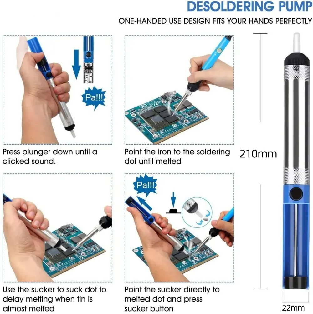 80W Soldering Iron Kit Adjustable Temperature LCD Solder Welding Tools Ceramic Heater Soldering Tips Tweezers Soldering Wire