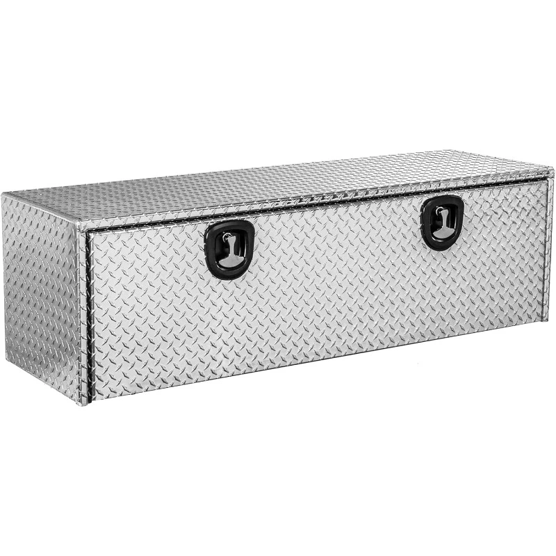 Diamond Tread Aluminum Underbody Truck Tool Box W/Compression Latch, 18 x 18 x 60 Inch, Made in the USA, Truck Box