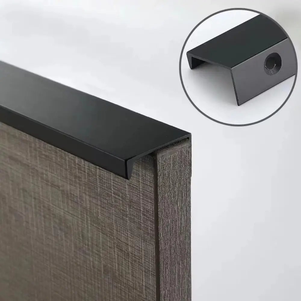 

Aluminum Alloy Cabinet Pulls Modern Design Durabl Drawer Knobs Long Strip Invisible Installation Kitchen Handles Cabinet Door