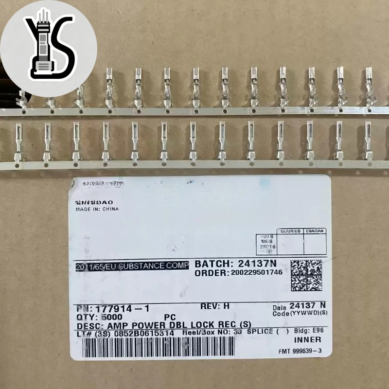 200PCS Original Genuine Waterproof connector 177914-1 terminal Automobile 26 – 22 AWG Wire Size .14 – .34 mm² Wire Size For Car