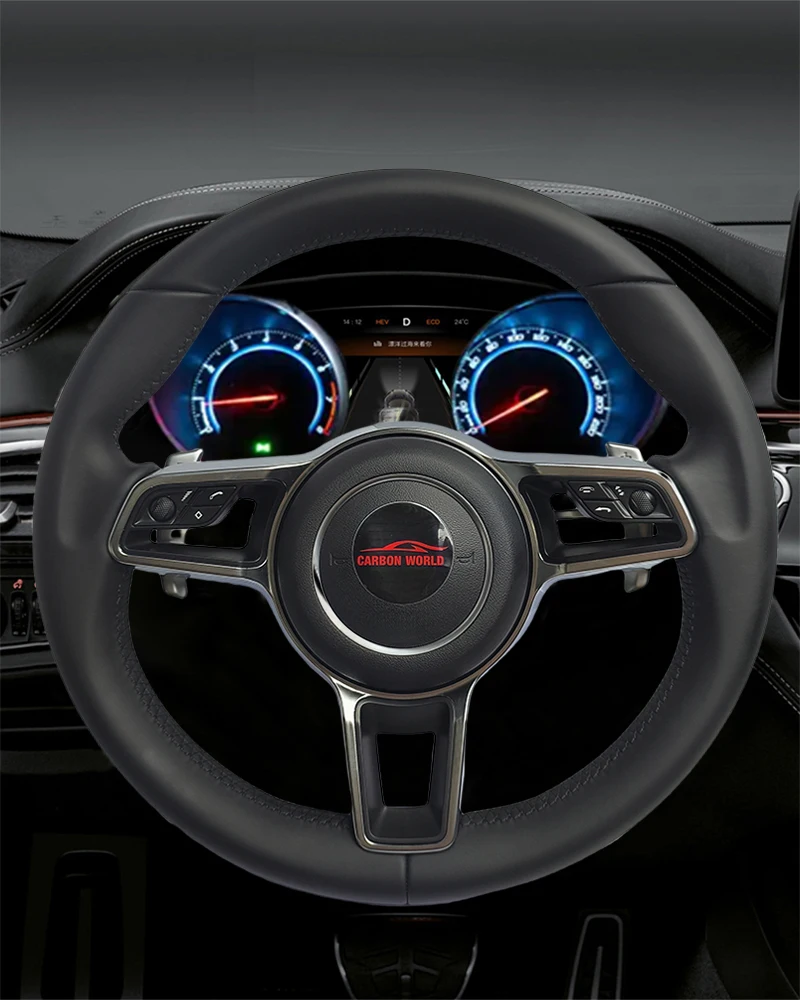 

Customized Leather Car Steering Wheel For Porsches 911 996 Cayenne 958 718 Boxster 918 Cayman Macans Panamera Taycan GT3 RS 970