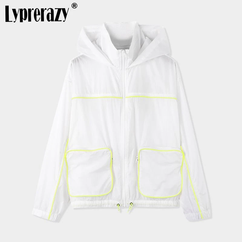 

Lyprerazy Summer Tide Brand Pleasantly Cool Ventilate Noctilucent Sun Protection Clothing Long Sleeve Zipper Hoodie