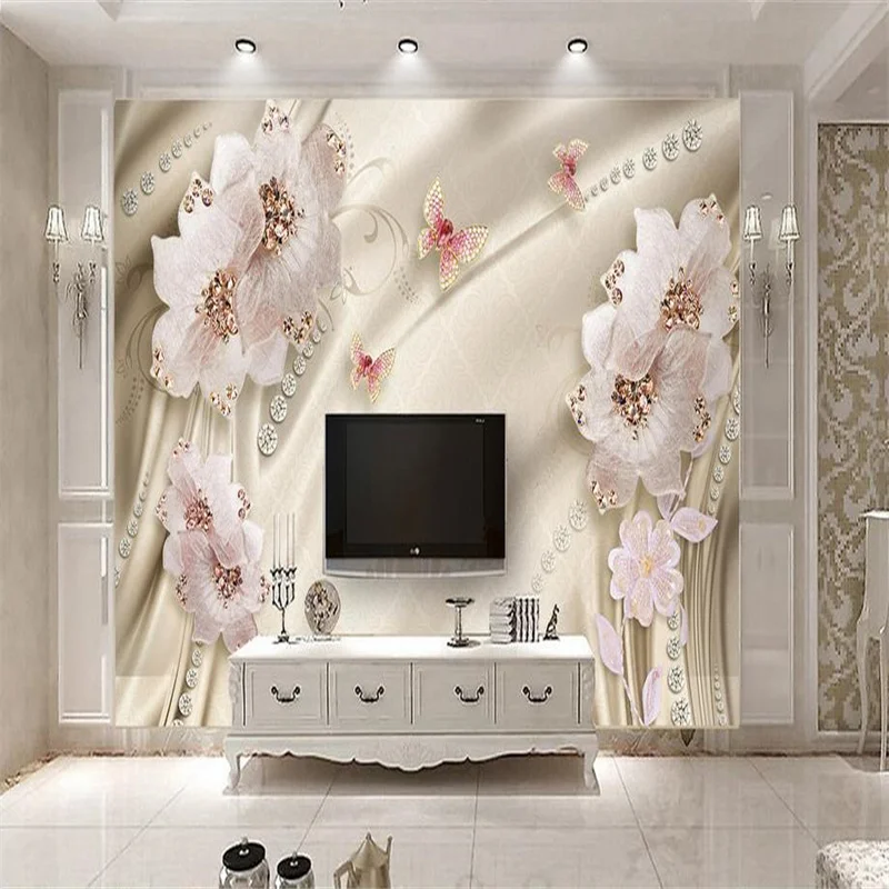 

Custom 3D Wallpaper Luxury Flowers 3D Photo Wallpaper Living Room Bathroom Wall Painting nonwoven Wallpaper Modern