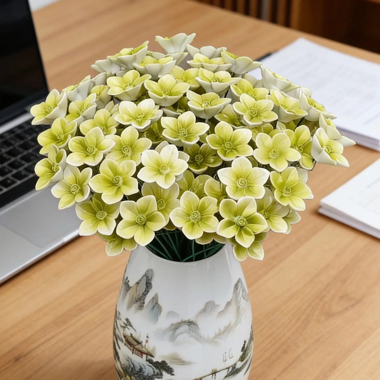 5 Stück Keramikblumen, handgefertigte Simulationsblumen für hohe Temperaturen, ländliche Wildblumen, kreative Geschenke, Heimdekoration – Detail 21