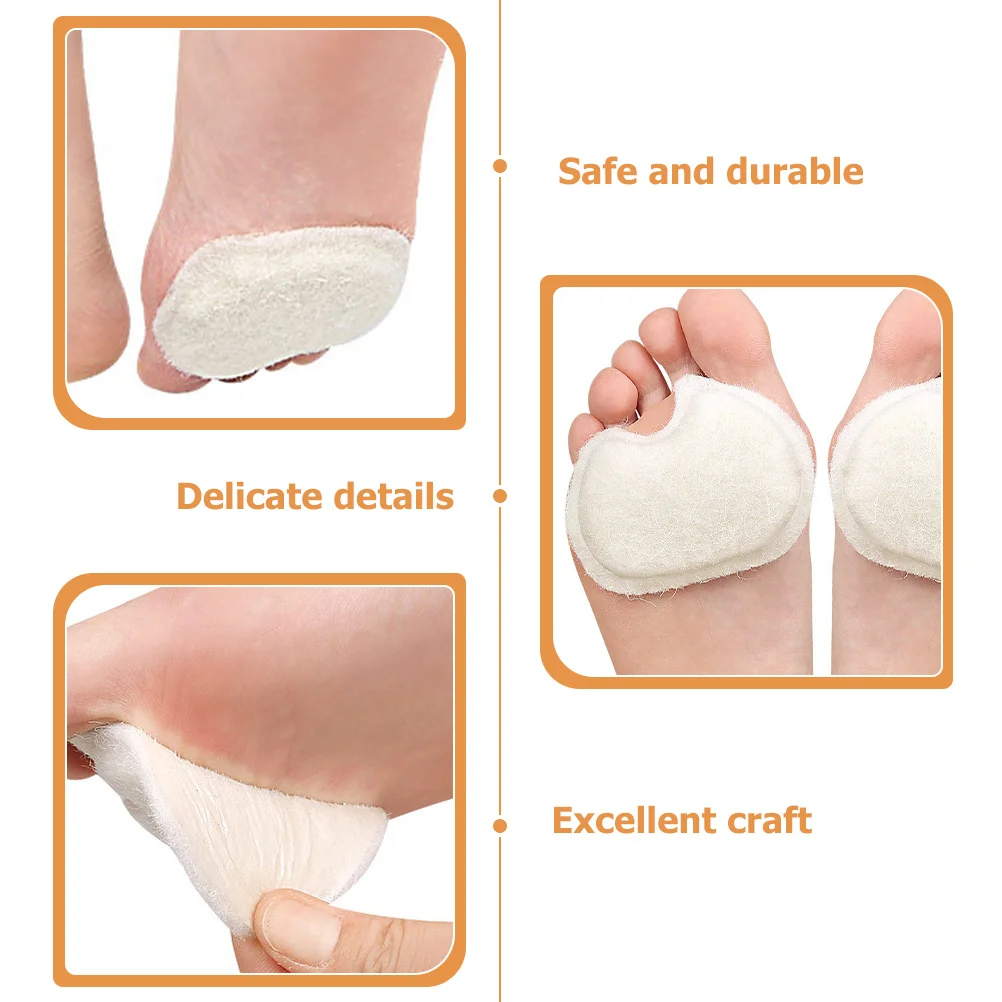 

1 Pair Comfortable Felt Forefoot Pads Metatarsal Cushion For Shoe Pressure Relief Cuttable Daily Use Foot Pads Replaceable Feet