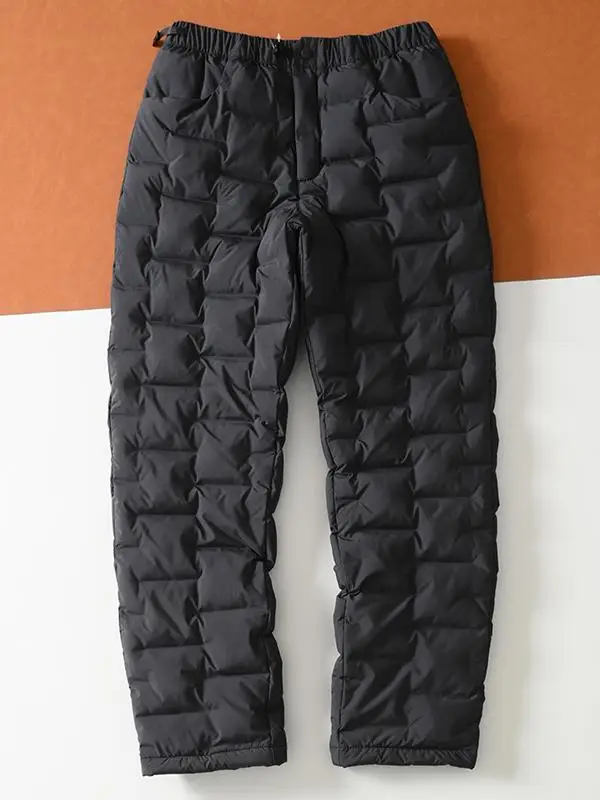 

Thickened Winter Ski Pants Men Women Straight Leg Polar Cold Resistant Warm Cotton Trousers Fashionable Long Pants Pure Color