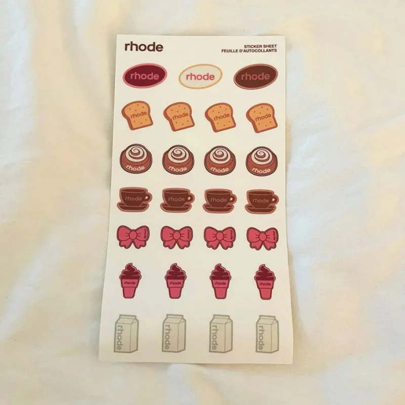 Rhode Lipgloss Lippenstift Lippenbalsem Natuur Boog Melk Ijs Sticker Zwarte Bubble Rits Zak Hydraterende Hydraterende Gezichtsmist