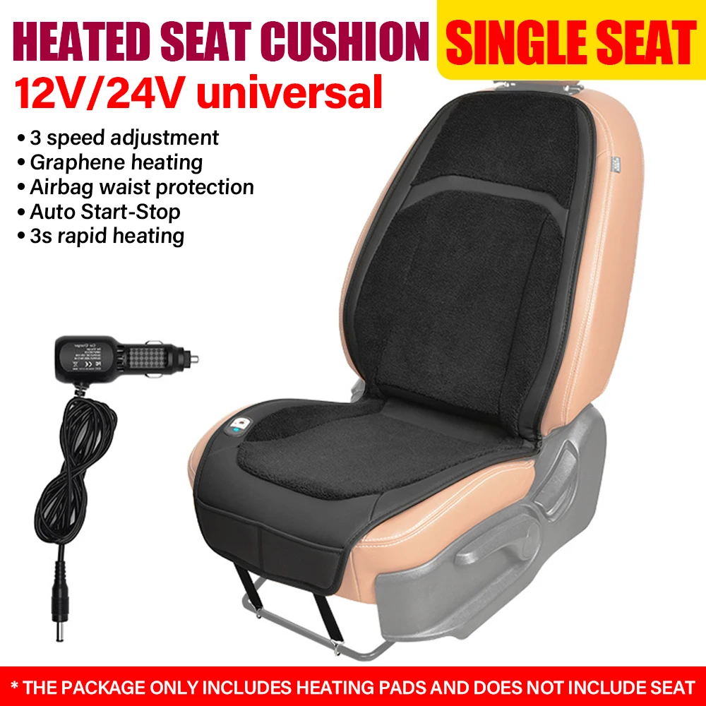 

Car Seat Warmer Heated Cushion for Toyota/Honda/Ford All Vehicle Universal 2 Heat Settings 12/24V Safety Winter Driving Gifts
