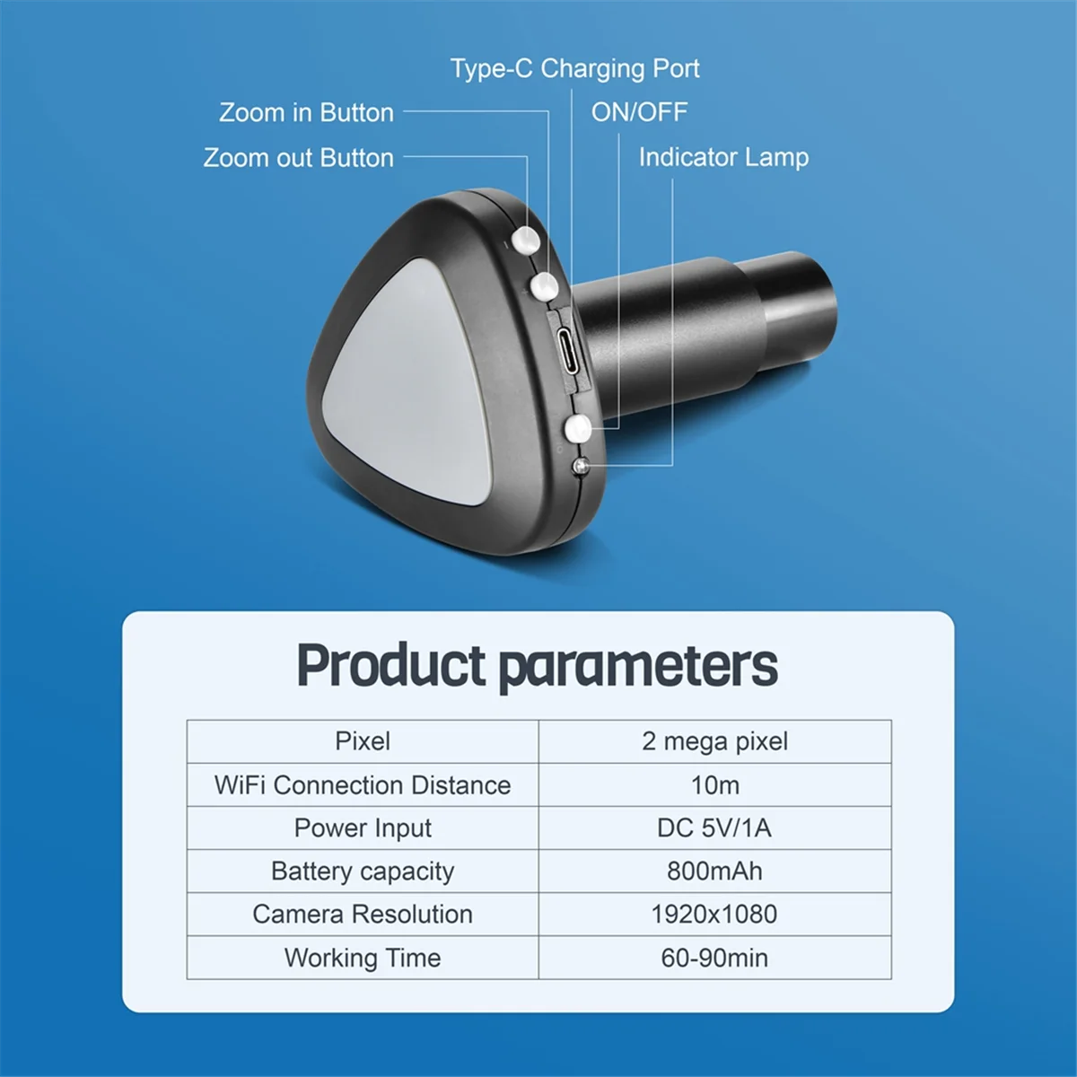 【2025-Electronics】{Ocular digital WiFi Conexão sem fio para smartphones Câmera recarregável Gravador de vídeo fotográfico