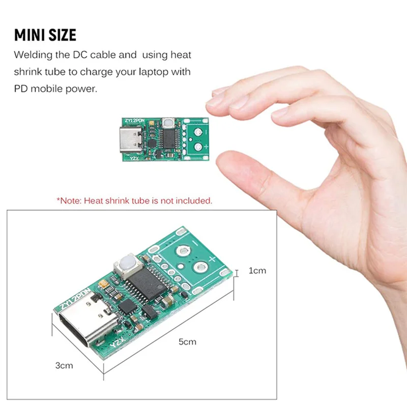 2 uds ZY12PDN USB-C PD2.0/3,0 a DC convertidor módulo de fuente de alimentación señuelo carga rápida disparador Poll Detector de pollido probador