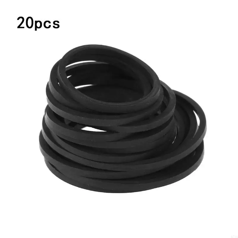 573A 2mm Width Universal Mix Cassette Tape Machine Belts Assorted Common Square Rubber Belt for Recorders CD DVD Drive, 20Pcs