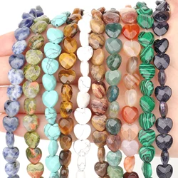 10x10mm Faceted Heart Loose Beads Natural Amethyst Rose Quartz Agate Chalcedony Stone Beads For Jewelry Making Diy Bracelet