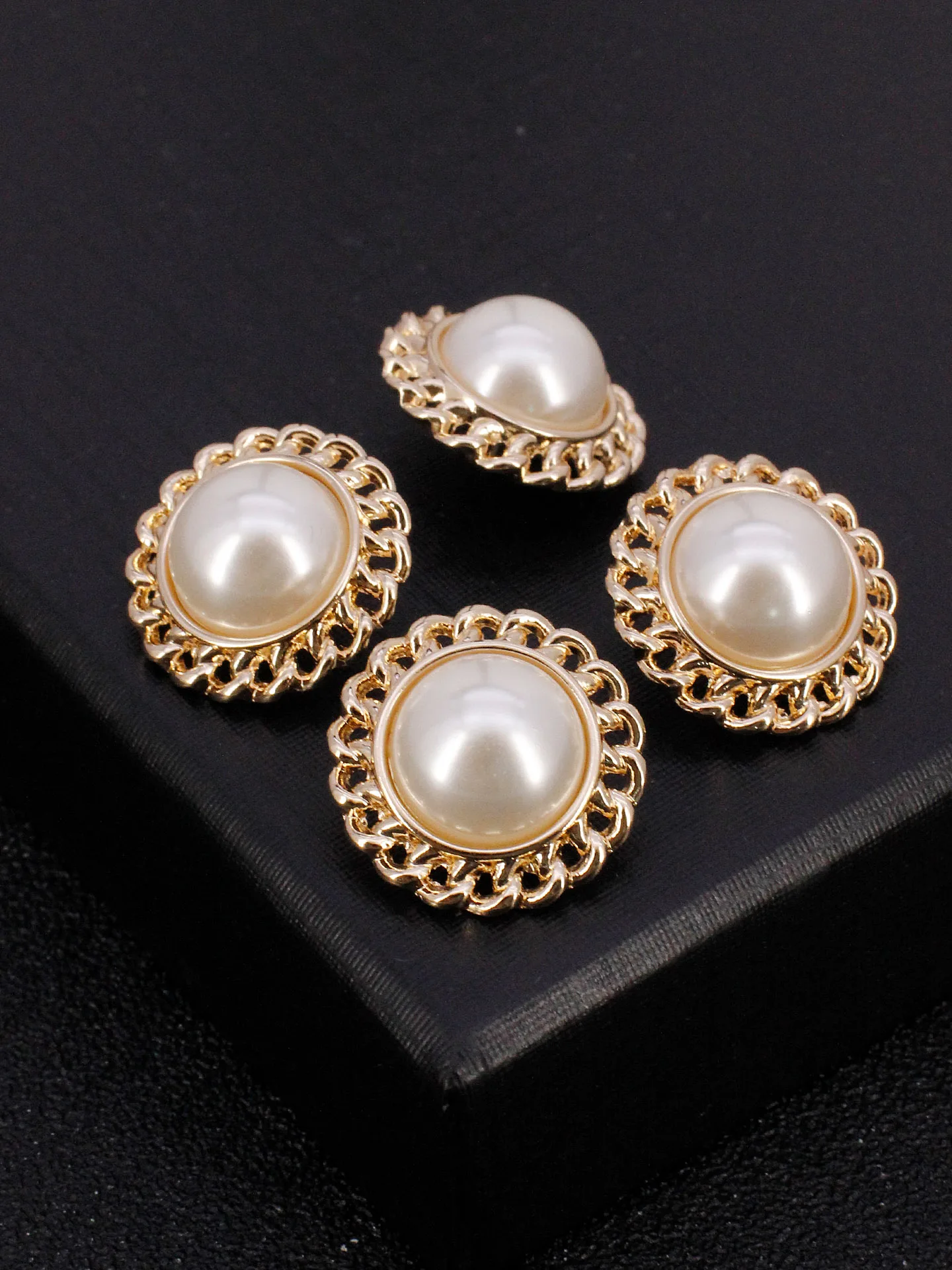 

Faionable Pearl Metal Button round Decorative Button High End Ele Sweater Coat Button KOUCIY Premium Quali Button
