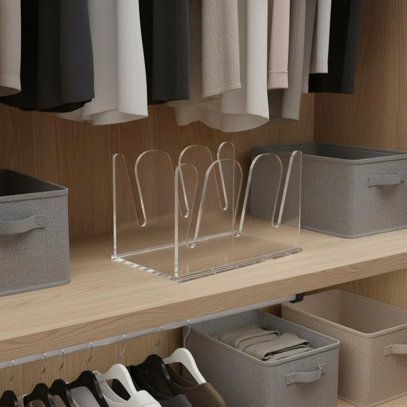 

Acrylic Hat Organizer Easy to Organize Acrylic Cap Stand Hat Display Stand Space-Saving Storage Item Transparent for Wardrobe