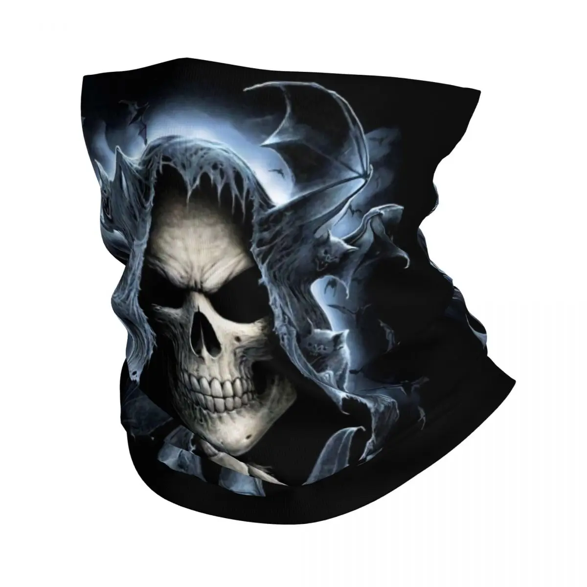 Custom Horror Gothic Skeleton Death Skull Bandana Neck Warmer Men Women Winter Hiking Ski Scarf Gaiter Face Cover