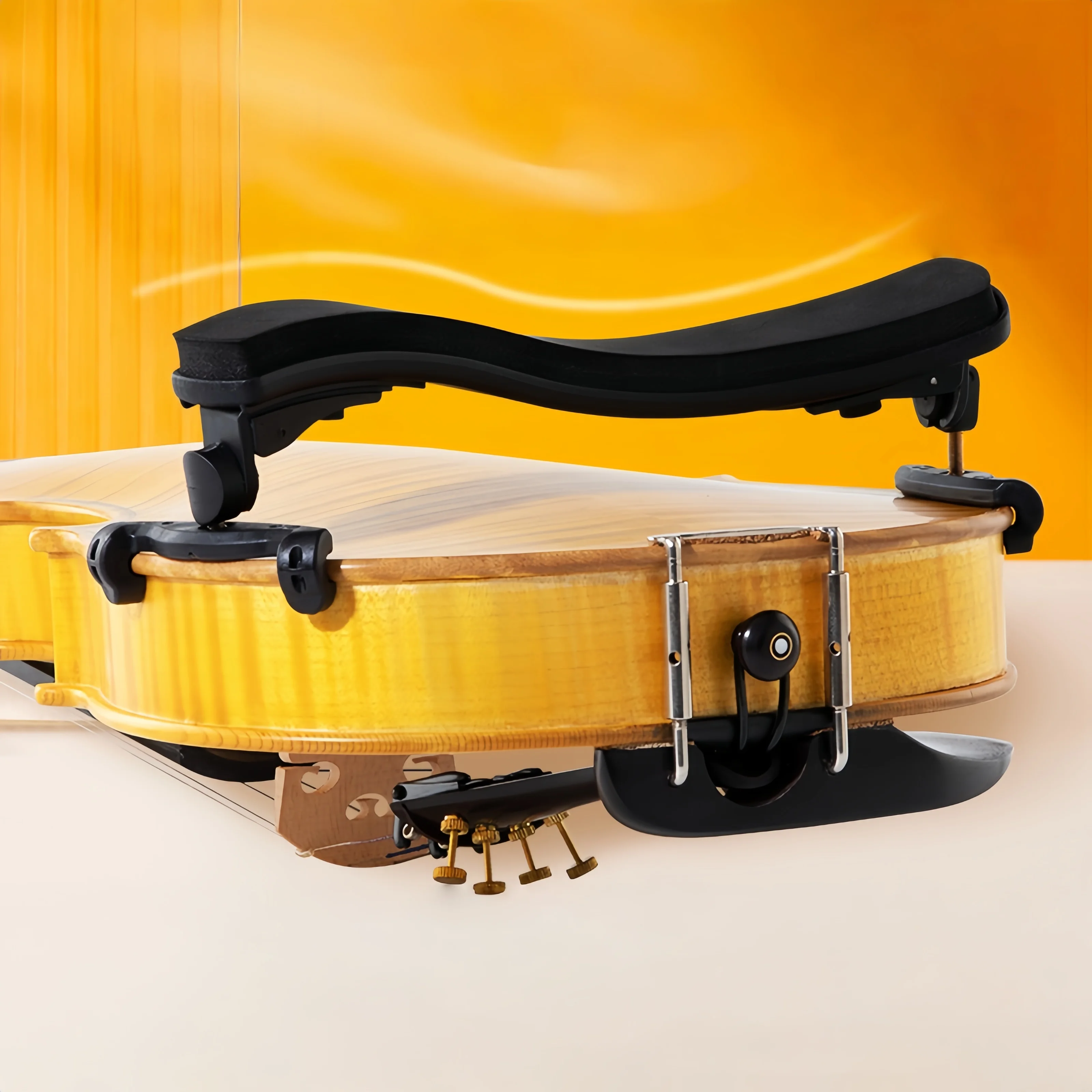STJ Adjustable Wood Violin Shoulder Rest, Soft Sponge Pad for 4/4 3/4 1/2 1/4, Comfort Support for Violin Learners