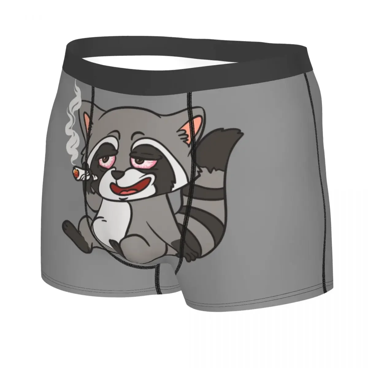 Cool Raccoon Smoking Boxers Shorts Panties Male Underpants Comfortable Racoon Panda Briefs Underwear