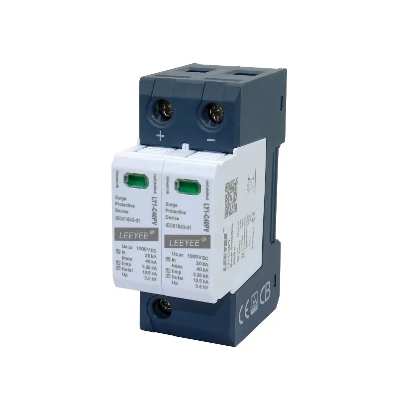 

OEM T2 Solar 2P 40kA 1000V DC Surge Protector Device for Industrial & Solar System Lightning Protection