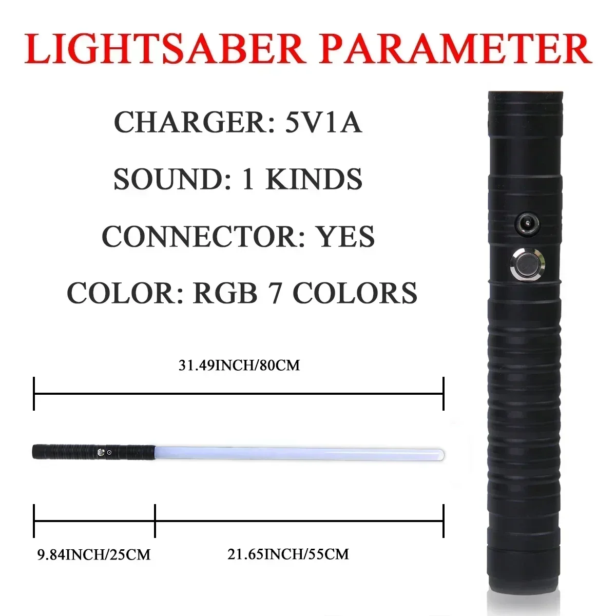 

Double-edged Lightsaber RGB 7 Colors Change LED Laser Sword Two in One Switchable Saber Sound Full Metal Handle Cosplay Gift