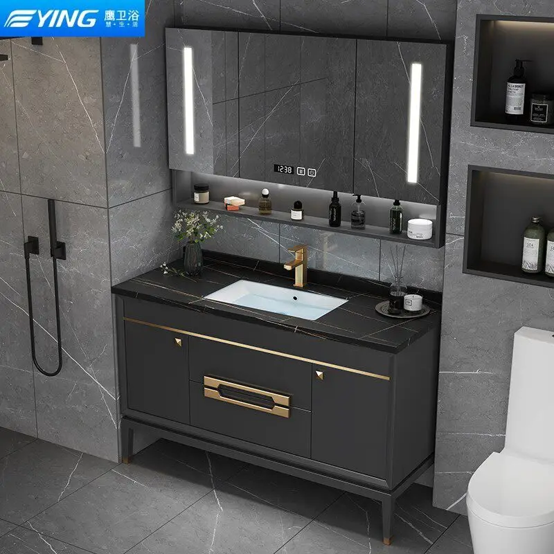Luxury Minimalist Bathroom Cabinets Granite Ceramic Bathroom Cabinets Integrated Basin Home Furniture In Particolare ZY40YSG