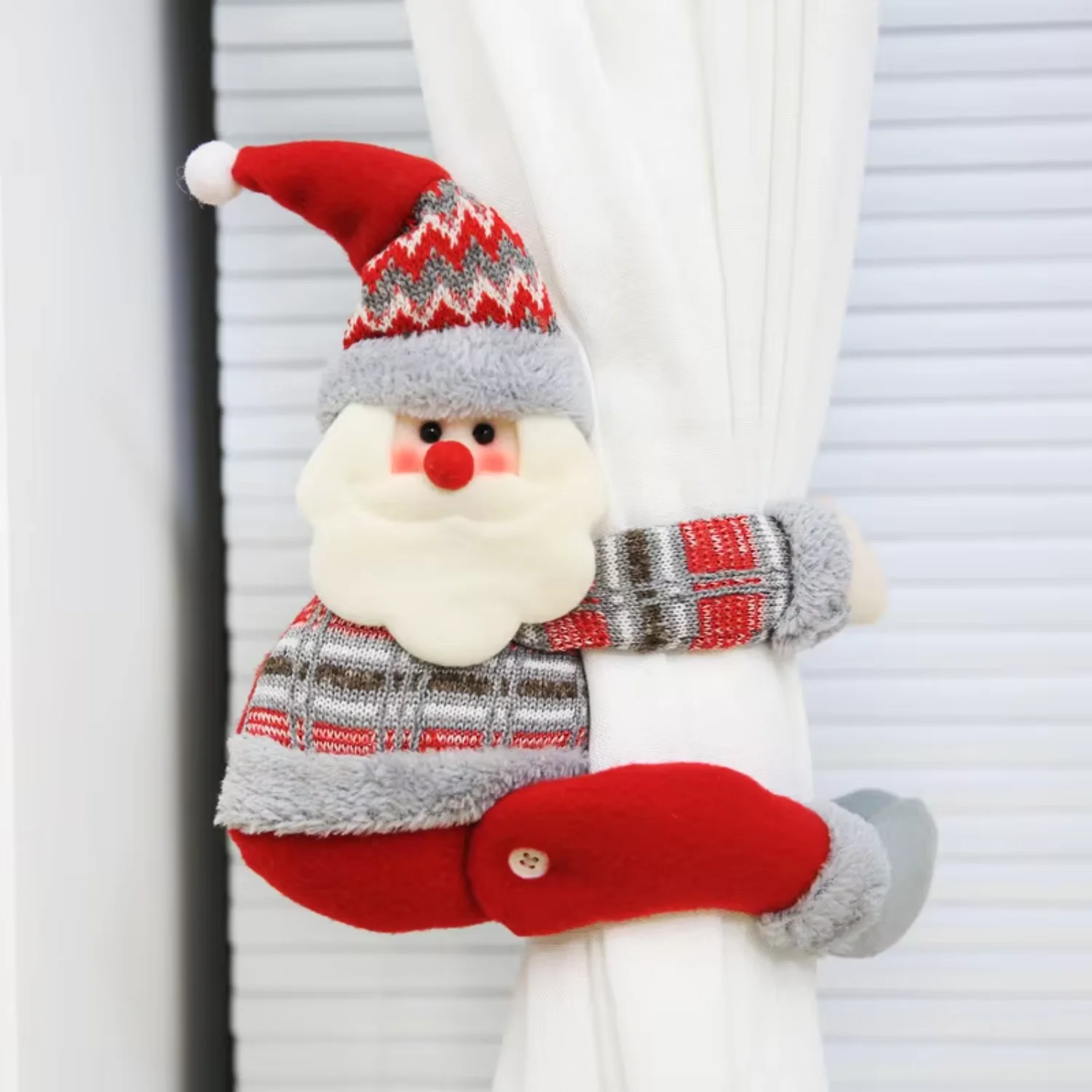 

Christmas Curtain Tieback Decoration Snowman Santa Claus Toy for Festival Xmas Decoration for Hotel Restaurant Shopwindow
