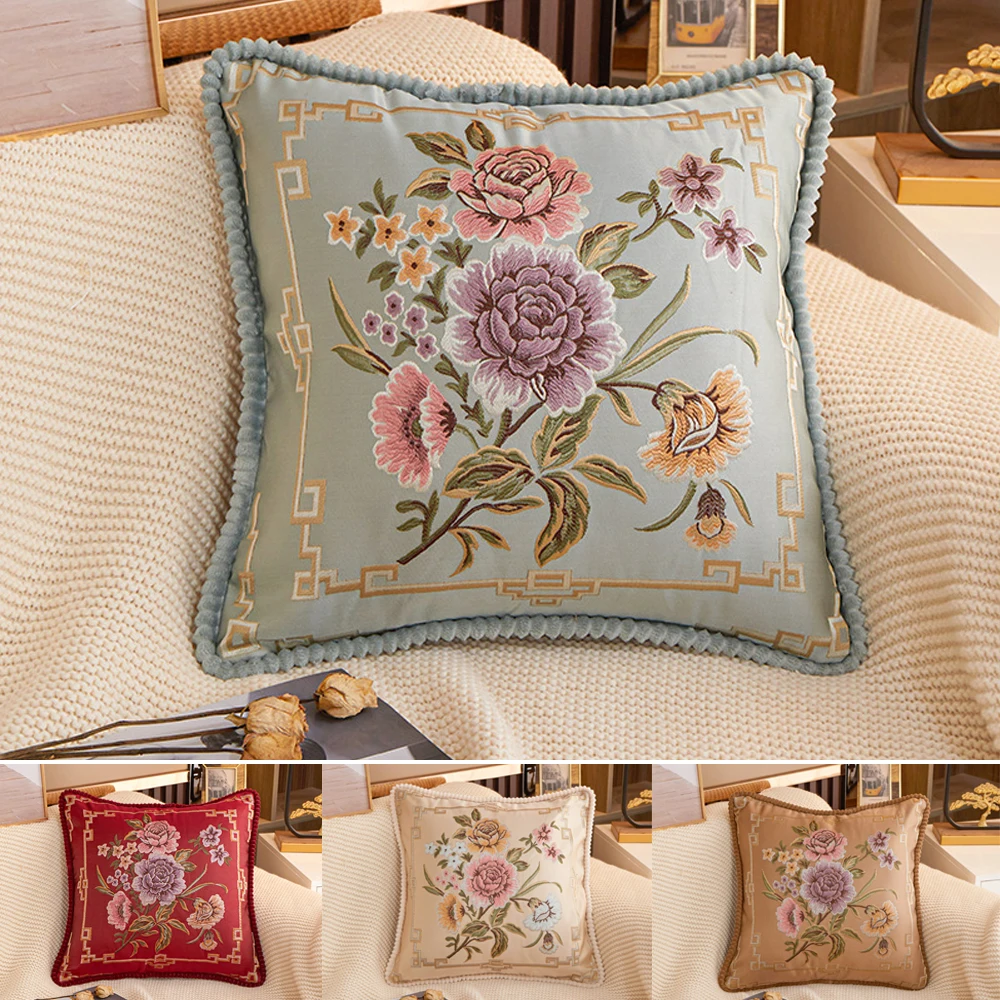 

1PC Autumn and Winter Home Cushion Cover Floral Pattern Sofa Cushions Soft Pillow Case Sofa Decor Покрывало для диванной подушки