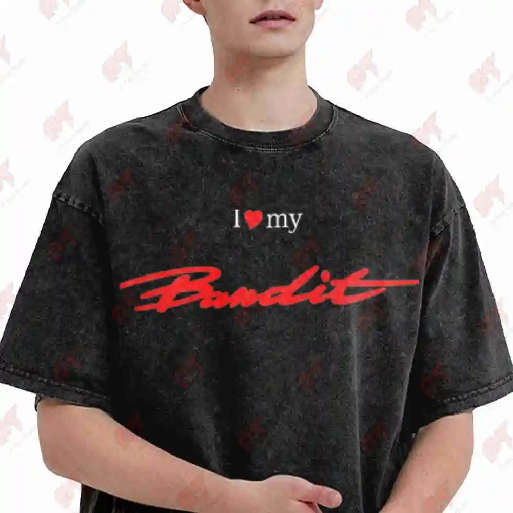Bandit Motorcycle Vintage Washed Tee Pure Cotton T-Shirt