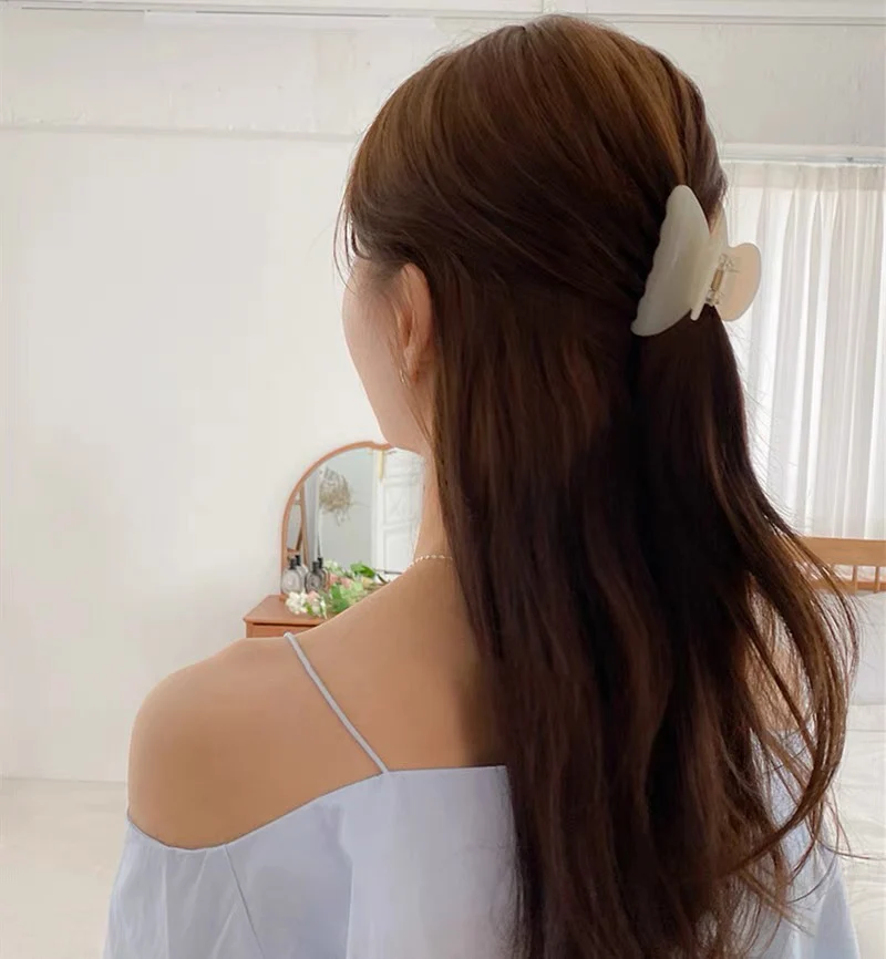 Elegante Haarklammer aus Acetat, mittlere Größe, süße Haarspange, Hai-Clip, Damen-Haarschmuck, Kopfbedeckung – Detail 20