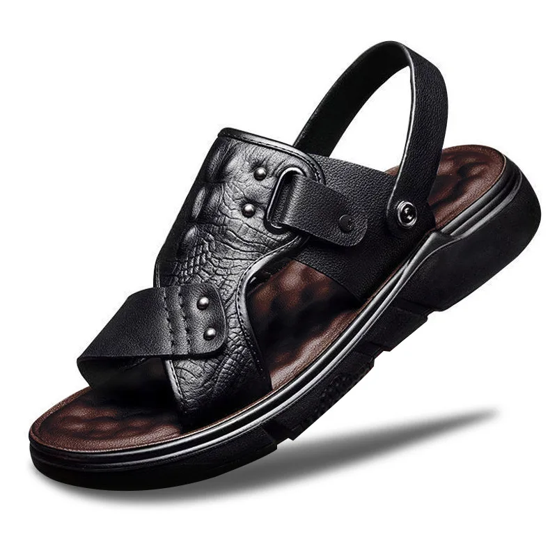 

Men Shoes Slippers Soft Sandals Roman Comfortable Outdoor Walking Footwear Big Size Leather Sandals Summer Classic